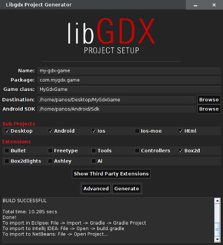 LibGDX - New project